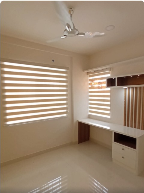 Study area with built-in table and shelving, Trivandrum